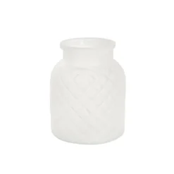 Glass Ann Bottle Vase Frosted White (14x16cmH)