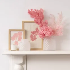 Glass Ann Bottle Vase Frosted White (14x16cmH)