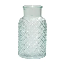 Glass Ann Bottle Vase Large Spanish Green (14.5x25.5cmH)