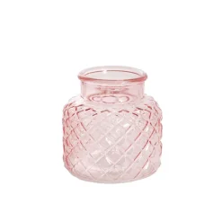 Glass Ann Bottle Vase Small Tint Pink (12.3x12cmH)