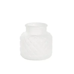 Glass Ann Bottle Vase Small Frosted White (12.3x12cmH)