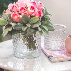 Glass Ann Maggie Vase Clear (15Dx15cmH)