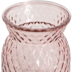 Glass Ann Posy Bottle Vase Light Pink(12x16cmH)