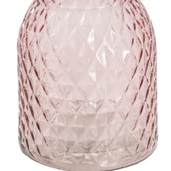 Glass Ann Posy Bottle Vase Light Pink(12x16cmH)