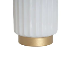 Glass Astoria Ribbed Vase White (11.5Dx20.5cmH)