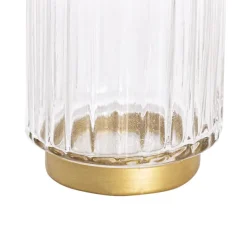 Glass Astoria Ribbed Vase Clear (11.5Dx20.5cmH)
