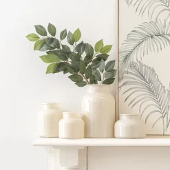 Glass Botany Bottle Glossy Oyster Grey (14x16cmH)