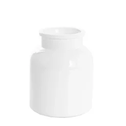 Glass Botany Bottle Glossy White (14x16cmH)