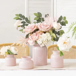 Glass Botany Bottle Glossy Sand Pink (14x16cmH)