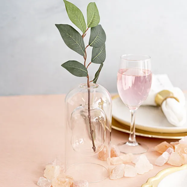 Glass Bubble Bud Vase Clear (9Dx17cmH)