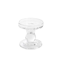 Glass Candle Holder Clear (8.5x8.8cmH)