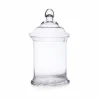 Glass Candy Jar Cylinder with Lid Clear (16.5Dx32cmH)