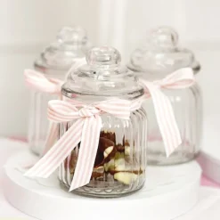 Glass Candy Jar Mini with Lid Clear (7.5x12.5cmH)