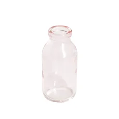 Glass Classic Milk Bottle Pink (5x10cmH)