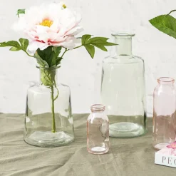 Glass Classic Milk Bottle Pink (5x10cmH)