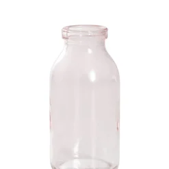 Glass Classic Milk Bottle Pink (5x10cmH)