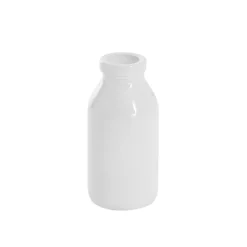 Glass Classic Milk Bottle Solid Glossy White (5x10cmH)