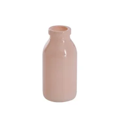 Glass Classic Milk Bottle Solid Glossy Soft Peach (5x10cmH)