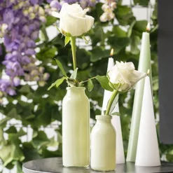 Glass Classic Milk Bottle Solid Glossy Sage (5x10cmH)