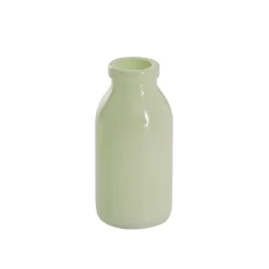 Glass Classic Milk Bottle Solid Glossy Sage (5x10cmH)