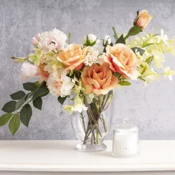 Glass Conical Vase Footed Clear (15Dx20cmH)