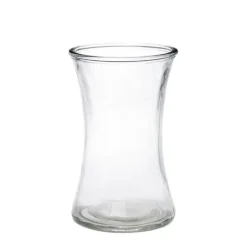 Glass Country Vase Concaved Sided Clear (12.5Dx20cmH)