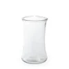 Glass Country Vase Concaved Sided Clear (10DX17cmH)