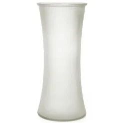 Glass Country Vase Concaved Sided Frost Clear (11Dx25cmH)