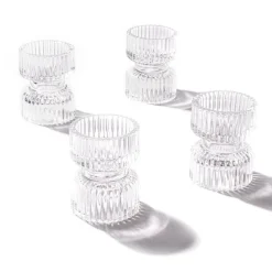 Glass Craft Ripple 2 in 1 Candle Holder Crystal (6x7.5cmH)