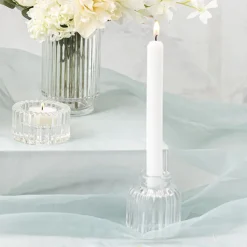Glass Craft Ripple 2 in 1 Candle Holder Crystal (7x8cmH)