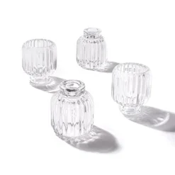 Glass Craft Ripple 2 in 1 Candle Holder Crystal (7x8cmH)
