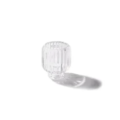 Glass Craft Ripple 2 in 1 Candle Holder Crystal (7x8cmH)