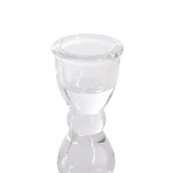 Glass Craft Ripple 2 in 1 Candle Holder Crystal (6.5x9cmH)