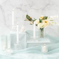 Glass Craft Ripple 2 in 1 Candle Holder Clear (8x5.6cmH)