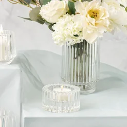 Glass Craft Ripple 2 in 1 Candle Holder Clear (8x4.5cmH)