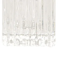 Glass Craft Ripple Cube Dinner Candle Holder Clear (4x4cmH)