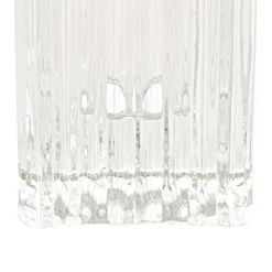 Glass Craft Ripple Dinner Taper Candle Holder Clear (4x6cmH)