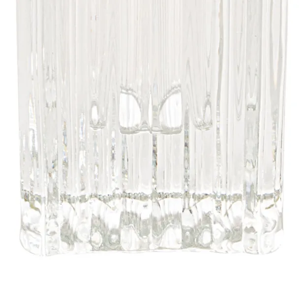 Glass Craft Ripple Dinner Taper Candle Holder Clear (4x6cmH)