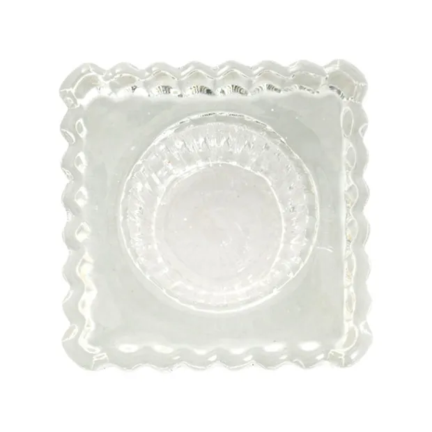 Glass Craft Ripple Dinner Taper Candle Holder Clear (4x6cmH)