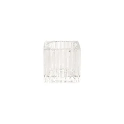 Glass Craft Ripple Tealight Holder Cube Clear (5x5cmH)