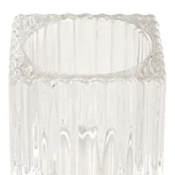 Glass Craft Ripple Tealight Holder Cube Clear (5x5cmH)
