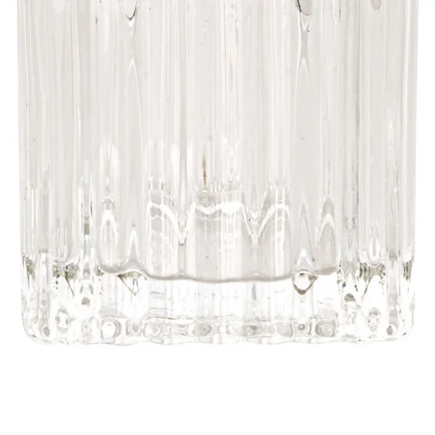 Glass Craft Ripple Tealight Holder Cube Clear (5x5cmH)