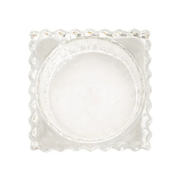 Glass Craft Ripple Tealight Holder Cube Clear (5x5cmH)