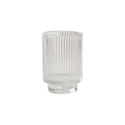 Glass Craft Ripple Vase Candle Holder Clear (8.7x12.8cmH)