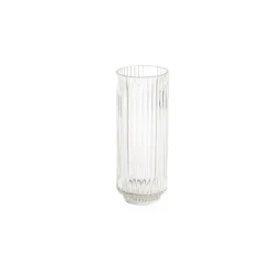 Glass Craft Ripple Vase Candle Holder Clear (6x16cmH)