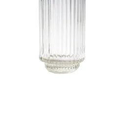 Glass Craft Ripple Vase Candle Holder Clear (6x16cmH)