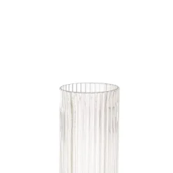 Glass Craft Ripple Vase Candle Holder Clear (6x16cmH)