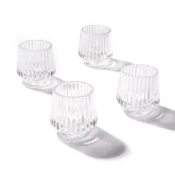 Glass Craft Ripple Votive Candle Holder Clear (7x6.8cmH)