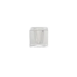Glass Crystal Cube Dinner Candle Holder Clear (4x4cmH)
