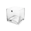 Glass Cube Vase 15cm Clear (15x15x15cmH)